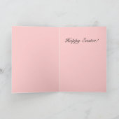 ピンクの花屋店の窓のイースターのウサギプランター シーズンカード (内部)