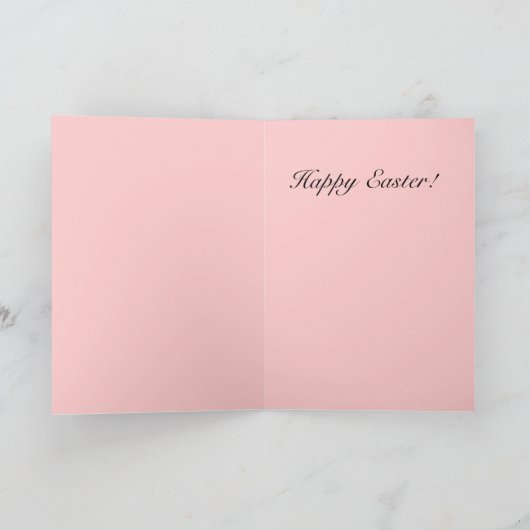 ピンクの花屋店の窓のイースターのウサギプランター シーズンカード (内部)