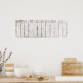 ピンクの花崗岩の永遠の誕生日カレンダー ポスター (キッチン)