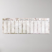 ピンクの花崗岩の永遠の誕生日カレンダー ポスター (正面)