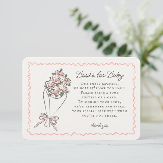 ピンクの花市場フローラブックベビーインサート エンクロージャーカード (スタンド正面)