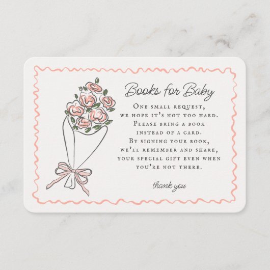 ピンクの花市場フローラブックベビーインサート エンクロージャーカード (正面)