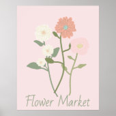 ピンクの花市場ポスター ポスター (正面)