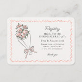 ピンクの花市場新鮮なフローラレジストリ挿入 エンクロージャーカード (正面)