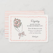 ピンクの花市場新鮮なフローラレジストリ挿入 エンクロージャーカード (正面/裏面)