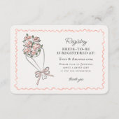 ピンクの花市場新鮮なフローラレジストリ挿入 エンクロージャーカード