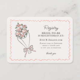 ピンクの花市場新鮮なフローラレジストリ挿入 エンクロージャーカード