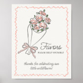 ピンクの花市場新鮮なフローラ好意サイン ポスター (正面)