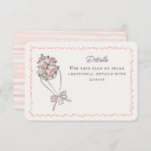 ピンクの花市場新鮮なフローラ詳細インサート エンクロージャーカード (正面/裏面)