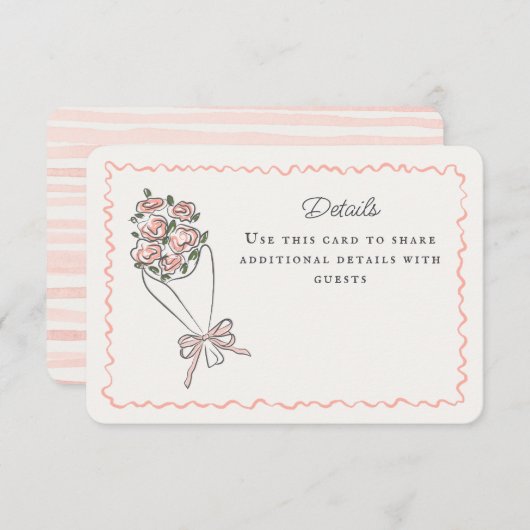 ピンクの花市場新鮮なフローラ詳細インサート エンクロージャーカード (正面/裏面)