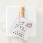 ピンクの花市場新鮮なフローラ赤ちゃんシャワー フェイバータグ (インサイチュ)