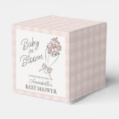 ピンクの花市場新鮮なフローラ赤ちゃんシャワー フェイバーボックス (裏面サイド)