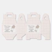 ピンクの花市場新鮮なフローラ赤ちゃんシャワー フェイバーボックス (見開き)