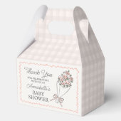 ピンクの花市場新鮮なフローラ赤ちゃんシャワー フェイバーボックス (裏面)