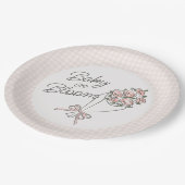 ピンクの花市場新鮮なフローラ赤ちゃんシャワー ペーパープレート (アングル)