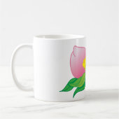 ピンクの花弁と黄色い花 コーヒーマグカップ (左)