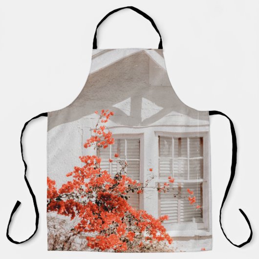 ピンクの花弁を持つ花 エプロン (正面)