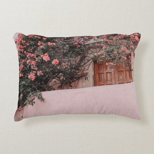 ピンクの花弁花 アクセントクッション (正面)