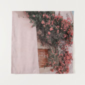 ピンクの花弁花 タペストリー (正面(横))