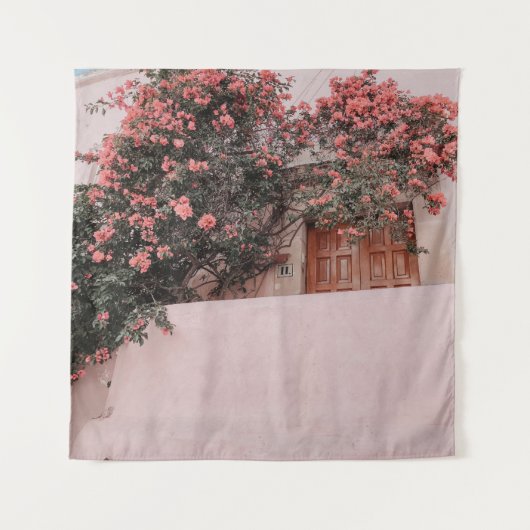 ピンクの花弁花 タペストリー (正面)