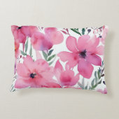 ピンクの花弁 | 水彩花の描かれた花々 アクセントクッション (裏面)