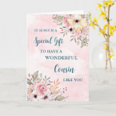 ピンクの花従姉妹ハッピーマザーズデイカード カード (黄色い花)