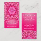ピンクの花愛曼荼羅 名刺 (正面/裏面)