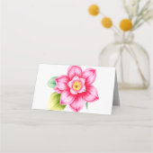 ピンクの花折り座席表 プレイスカード (裏面)