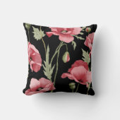 ピンクの花抽象芸術フローラ クッション (正面)