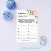 ピンクの花推測ベビー食品シャワーゲームカード チラシ (シングル)