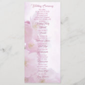 ピンクの花教会の結婚式プログラム プログラム (裏面)