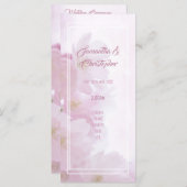 ピンクの花教会の結婚式プログラム プログラム (正面/裏面)