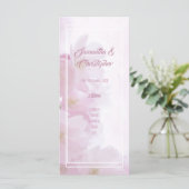 ピンクの花教会の結婚式プログラム プログラム (スタンド正面)