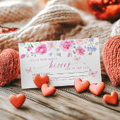 ピンクの花数キスシャワーゲームカード プレイスカード