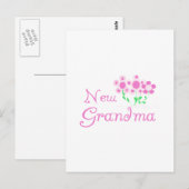 ピンクの花新しいおばあちゃんTシャツ&ギフト ポストカード (正面/裏面)