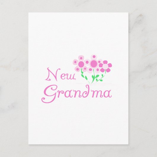 ピンクの花新しいおばあちゃんTシャツ&ギフト ポストカード (正面)