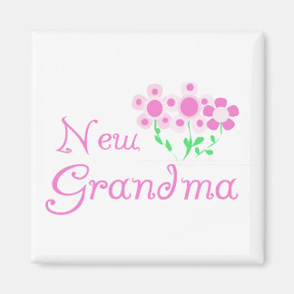ピンクの花新しいおばあちゃんTシャツ&ギフト マグネット