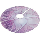 ピンクの花星抽象芸術モダンフラクタルアート ブラッシュドポリエステルツリースカート (アングル)