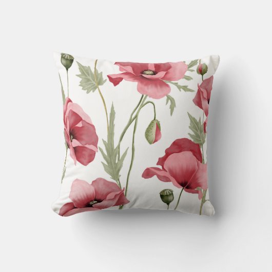ピンクの花春夏の抽象芸術フローラ クッション (正面)