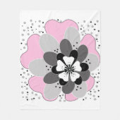 ピンクの花春夏 フリースブランケット (正面)