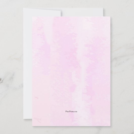 ピンクの花束の婚約パーティ 招待状 (裏面)