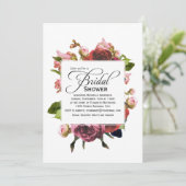 ピンクの花束の花をあしらったウェディングシャワーの招待状 招待状 (スタンド正面)