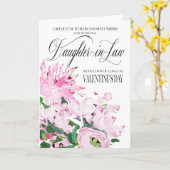 ピンクの花束の花束の嫁 カード (黄色い花)