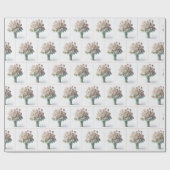 ピンクの花束ベビー足 ラッピングペーパー (フラット)