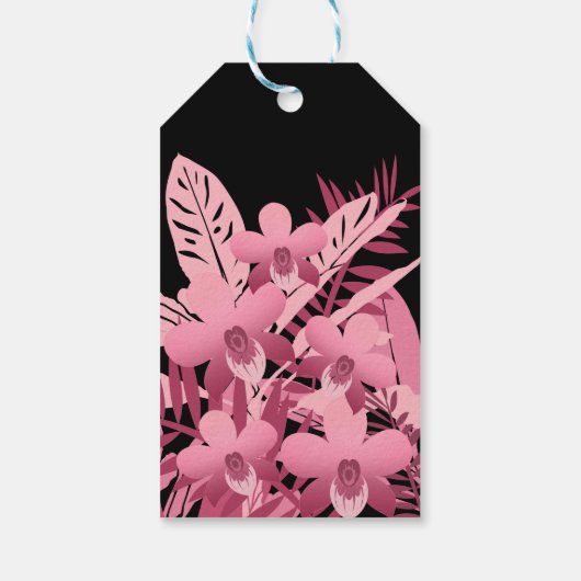 ピンクの花束熱帯性 ギフトタグ (裏面)