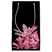 ピンクの花束熱帯性 スモールペーパーバッグ (正面)