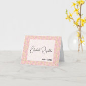 ピンクの花束 お悔やみ御礼 カード (黄色い花)