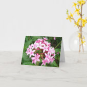 ピンクの花束 カード (黄色い花)