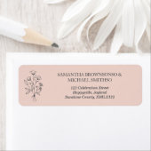 ピンクの花束 フローラル ウェディング ラベル (インサイチュ)