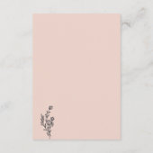 ピンクの花束QR結婚式ウェブサイト エンクロージャーカード (裏面)